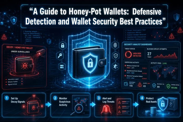 Crypto hacks are becoming more frequent, and many people are losing funds without knowing the source of the attack. Since blockchain systems are open and decentralized, it’s often difficult to monitor and stop hackers when they strike.
Most users focus on protecting their wallets. However, what if you could flip the script and set a trap for potential attackers?
This is where honey-pot wallets come into the picture. Rather than anticipating an attack, you can create a wallet that looks seamless to hack, then watch what occurs next. This approach helps you identify attackers, understand their behavior, and enhance your overall security.
After reading this guide, you will understand how honey-pot wallets work and how they can be used safely.
<strong>Key Takeaways</strong>
Honey-pot wallets are designed to attract hackers and reveal their behavior.
They help you track wallet addresses, actions, and common attack patterns.
This approach turns passive security into a more active defense strategy.
<a href="https://financefeeds.com/what-is-blockchain/">Blockchain</a> transparency makes it easier to monitor and analyze suspicious activity.
There is always a risk of losing funds placed inside the honeypot wallet.
Proper setup and isolation are key to avoiding damage to real assets.
<strong>What is a Honey-Pot Wallet?</strong>
This refers to a <a href="https://financefeeds.com/crypto-wallet-errors-explained/">crypto wallet</a> that is created to resemble an easy target for hackers. It can appear poorly secured or contain visible funds. Its actual purpose is not to save money, but to attract attackers.
The idea emanates from cybersecurity, where “honeypots” are used to lure hackers into fake systems, so their actions can be tracked. In crypto, the same idea is applied to smart contracts and wallets.
Unlike a regular wallet that is meant to protect your funds, a honey-pot wallet is designed to be monitored. When someone tries to exploit or access it, you can monitor their behavior, track their wallet address, and understand how the attack works.
<strong>Understanding How Honey-Pot Wallets Work</strong>
A honey-pot wallet functions by pretending to be an easy target. You create a separate wallet and set it up in a way that looks quite vulnerable, something that might capture a hacker’s attention.
Next, you’ll add a minimal amount of crypto to make it look authentic and worth attacking. This bait is what attracts people in. From the outside, it resembles an actual wallet that hasn’t been properly secured.
When someone tries to interact with it, that’s where its real purpose kicks in. You monitor the activity tracking things like transaction attempts, wallet addresses, and behavior patterns.
<strong>How to Set Up a Honey-Pot Wallet</strong>
Here’s an easy way to set one up securely:
1. Choose a Blockchain
Begin by selecting a network such as Ethereum, where transactions are public and easy to monitor. This makes it seamless to monitor wallet interactions and attacker behavior.
2. Create a separate wallet
Always create a completely new wallet only for the honeypot. This prevents any accidental exposure of your personal crypto activity or real funds.
3. Add small bait funds
Deposit a little funds of cryptocurrency to make the wallet look attractive and active. The objective is to draw attention without risking notable financial loss.
4. Make it look slightly vulnerable
Present the wallet in a way that implies weak security, like poor practices or careless exposure. However, don’t compromise your sensitive information or real assets.
5. Set up monitoring tools
Use wallet trackers, blockchain explorers, and alert systems to monitor all incoming and outgoing transactions. This will enable you to observe and record suspicious activity in real time.
6. Keep it fully isolated
Ensure the wallet is totally separate from your main accounts, storage systems, and devices to prevent any chance of attackers gaining access to your real crypto holdings.
<strong>Best Practices for Using Honey-Pot Wallets</strong>
Follow these practices to stay effective and safe:
1. Use only what you can afford to lose
The funds in your honeypot should be treated as expendable. Always use a minimal amount you’re comfortable losing, since the wallet is designed to attract potential attackers.
2. Don’t link to your main wallet
Ensure there’s no direct or indirect connection between your honeypot and your primary wallet. This includes addresses, shared devices, or transaction history that could expose your real assets.
3. Monitor activity regularly
Check the wallet regularly or set automated alerts so you can promptly detect, analyze, and learn from any suspicious activity or attempted attacks.
4. Update your setup over time
Hackers are constantly looking for ways to adapt. Therefore, you should occasionally modify your honeypot setup to keep it effective, realistic, and capable of attracting new attack methods.
5. Don’t overcomplicate the trap
Ensure your setup is simple and believable. If the honeypot is too complex or unnatural, experienced attackers might recognize it as a trap and avoid interacting with it.
6. Understand legal and ethical boundaries
Be aware of ethical considerations and local laws when using honeypots, especially when collecting data or monitoring behavior to avoid possible legal issues.
<strong>Risks to Understand When Using Honey-Pot Wallets</strong>
While it can be useful, here are some real risks to look out for:
1. Funds can be lost
Any crypto in the honeypot should be considered expendable because hackers can successfully withdraw it, especially when the setup isn’t properly controlled.
2. Hackers may detect the trap
Expert attackers might sometimes recognize honeypots by identifying unusual setups or patterns. This means they can avoid it entirely or try to exploit it differently.
3. Useful results aren’t guaranteed
Not every attacker interaction offers valuable insights. Some might use basic scripts or automated bots that don’t reveal much about actual attack strategies.
4. Risk of misconfiguration
If the <a href="https://financefeeds.com/crypto-smart-contracts-explained-how-they-work/">smart contract</a> or wallet is poorly set up, you might accidentally expose more than intended. Worse still, vulnerabilities might be created that can affect other aspects of your crypto setup.
<strong>Conclusion - Smarter Crypto Security Going Forward</strong>
<a href="https://adguard.com/en/blog/what-is-a-honeypot-in-crypto.html">Honey-pot wallets</a> reveal that crypto security doesn’t have to be purely defensive. By setting controlled traps, you can learn how attackers think and improve your protection strategies over time.
That said, this method should be used carefully. It works best as a learning and monitoring tool, not a guaranteed way to stop attacks. When used properly, these wallets can offer you valuable insights and a smarter edge in protecting your crypto assets.