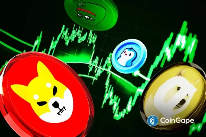 Meme coins are out of the spotlight, but the numbers are starting to stand out. The market cap is rising, and it is now at a point that was last seen on January 26. And DOGE, SHIB, PEPE and PENGU price are doing quite well. But does it mean more gains are coming? Ad Ad
The post <a href="https://coingape.com/markets/doge-shib-pepe-pengu-price-outlook-as-meme-coins-market-cap-hits-3-month-high/">DOGE, SHIB, PEPE, PENGU Price Outlook as Meme Coins Market Cap Hits 3-Month High</a> appeared first on <a href="https://coingape.com/">CoinGape</a>.