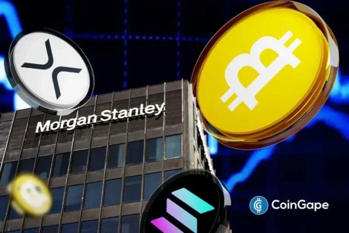 After making a success with its spot Bitcoin ETF, Morgan Stanley is continuing to expand its digital assets business. The Wall Street heavyweight is eyeing to introduce Bitcoin, crypto trading services on its E*Trade platform. Ad Ad Morgan Stanley Eyes To Rollout Bitcoin & Other Crypto Services Morgan Stanley is now rolling out a crypto
The post <a href="https://coingape.com/morgan-stanley-to-launch-bitcoin-crypto-trading-after-btc-etf-success/">Breaking: Morgan Stanley To Launch Bitcoin, Crypto Trading After BTC ETF Success</a> appeared first on <a href="https://coingape.com/">CoinGape</a>.
